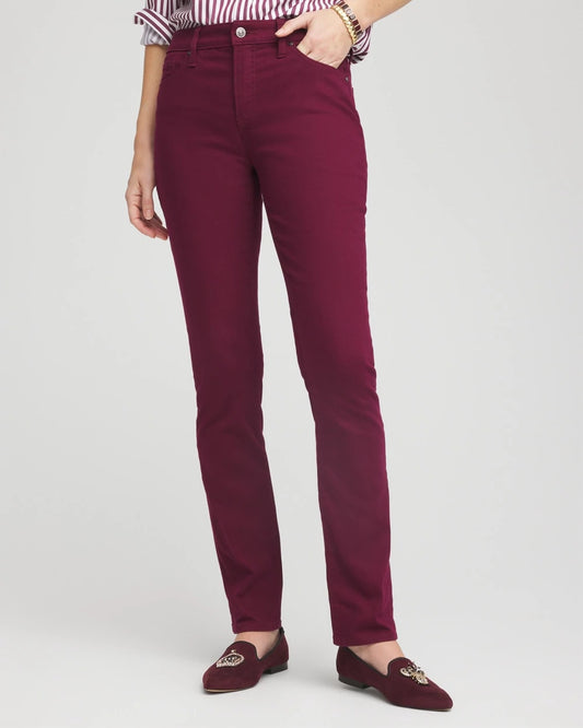 Chico's Girlfriend Slim Full-Length Jeans Deep Chianti