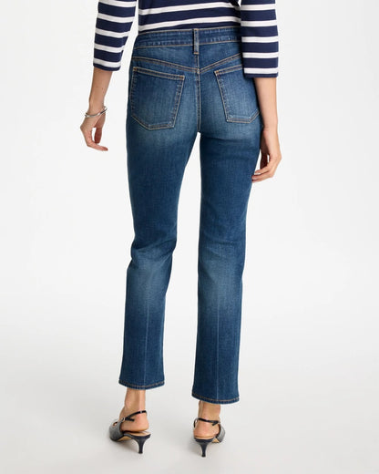 Chico's Pull-On Straight Jeans Santorini Indigo