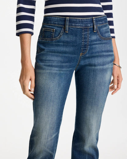Chico's Pull-On Straight Jeans Santorini Indigo