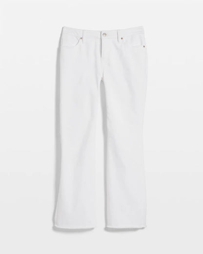 Chico's Petite No Stain Girlfriend Fray Hem Kick Flares Alabaster