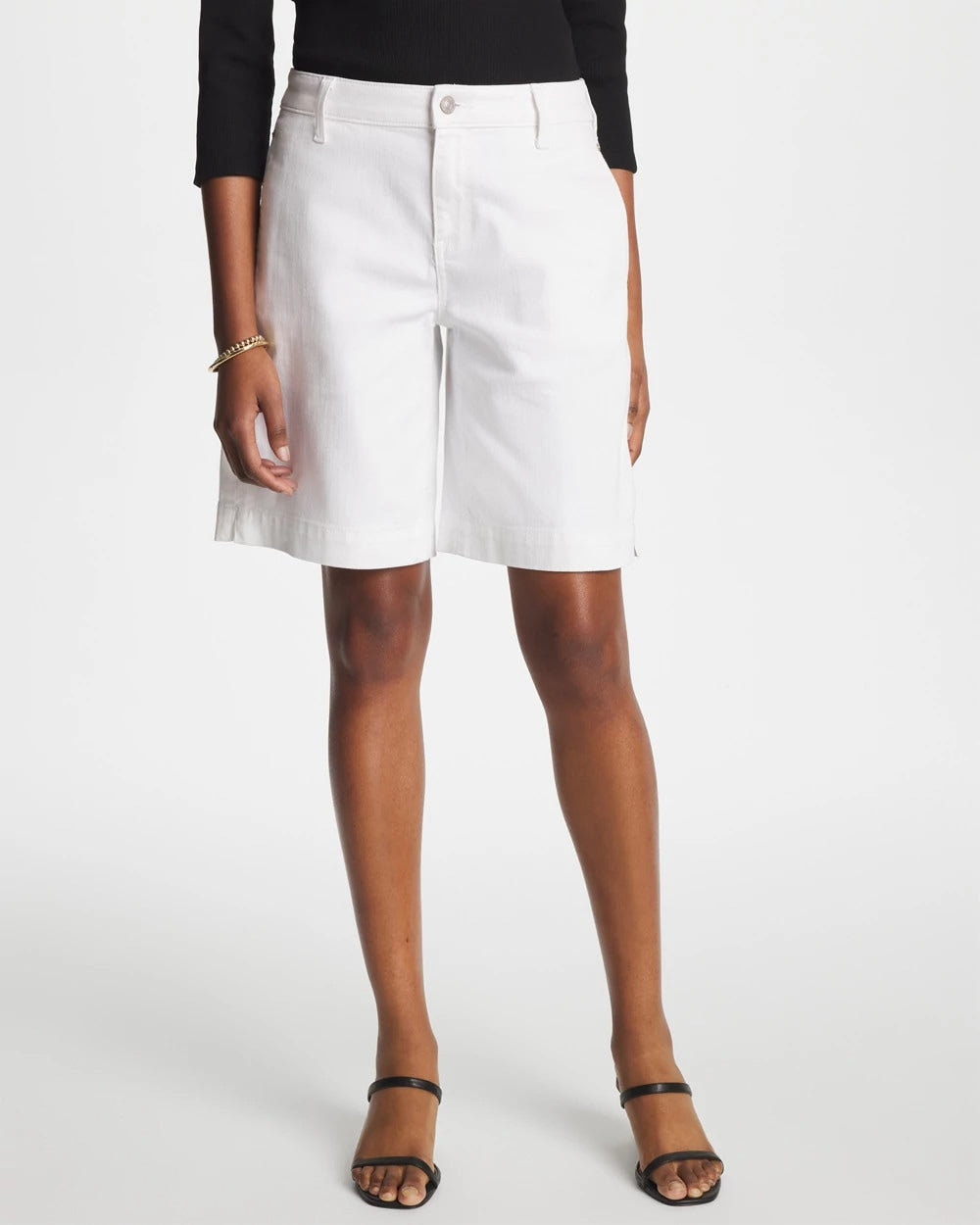Chico's Denim Trouser Shorts Alabaster