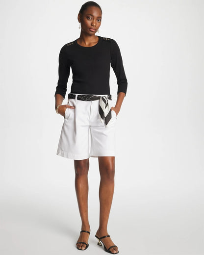 Chico's Denim Trouser Shorts Alabaster