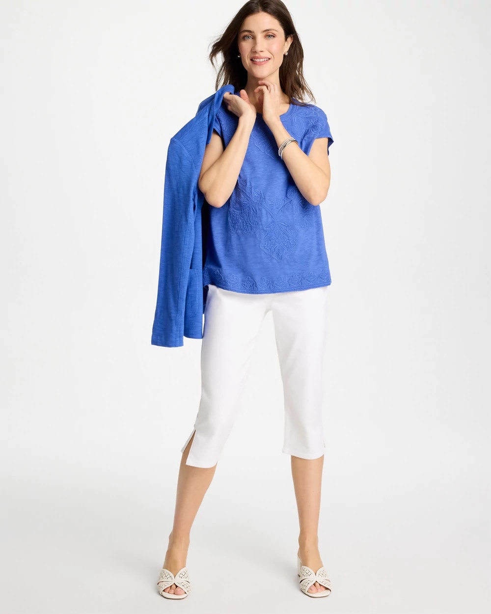 Chico's Pull-On Capri Jeans Alabaster