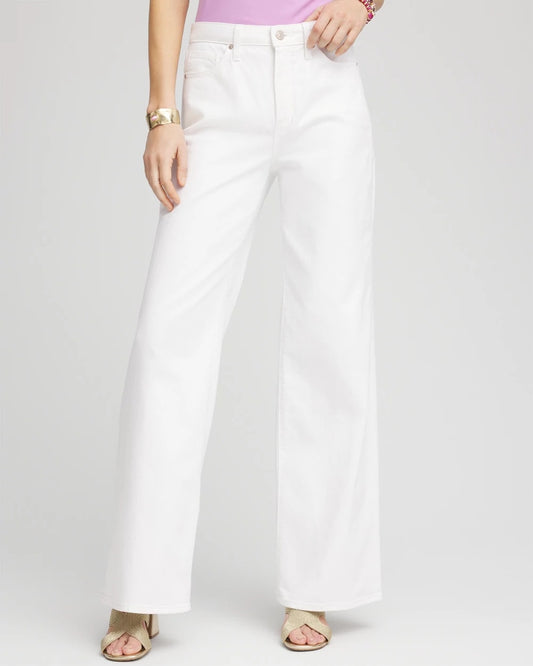 Chico's So Slimming® High-Rise Wide-Leg Jeans Alabaster
