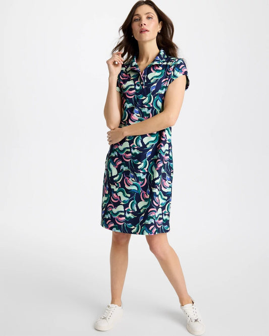 Chico's Zenergy® UPF Blooms Polo Dress Blossom