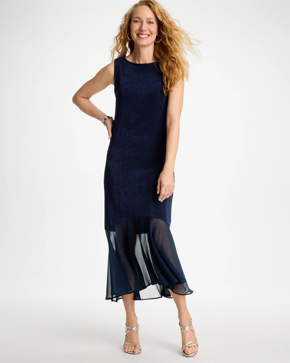 Chico's Travelers™ Chiffon Hem Dress Travelers India Ink