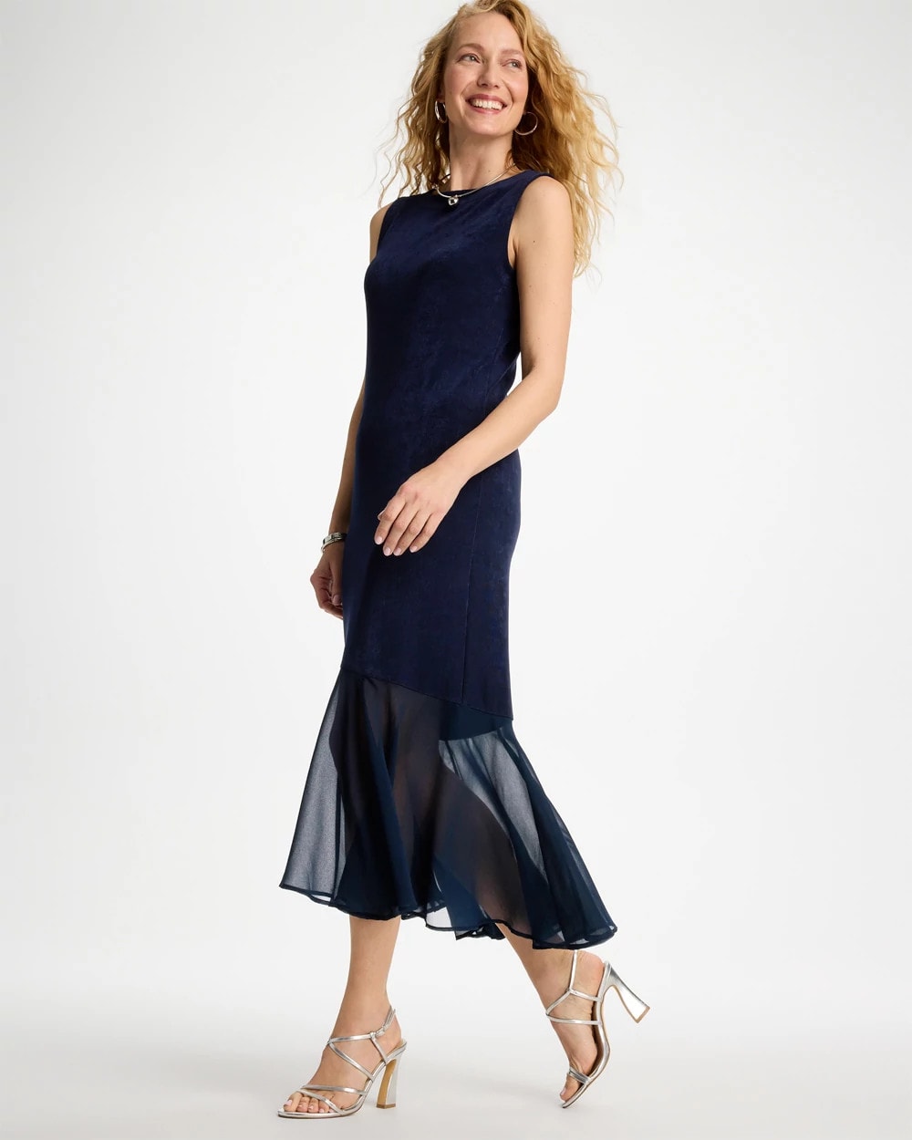 Chico's Travelers™ Chiffon Hem Dress Travelers India Ink