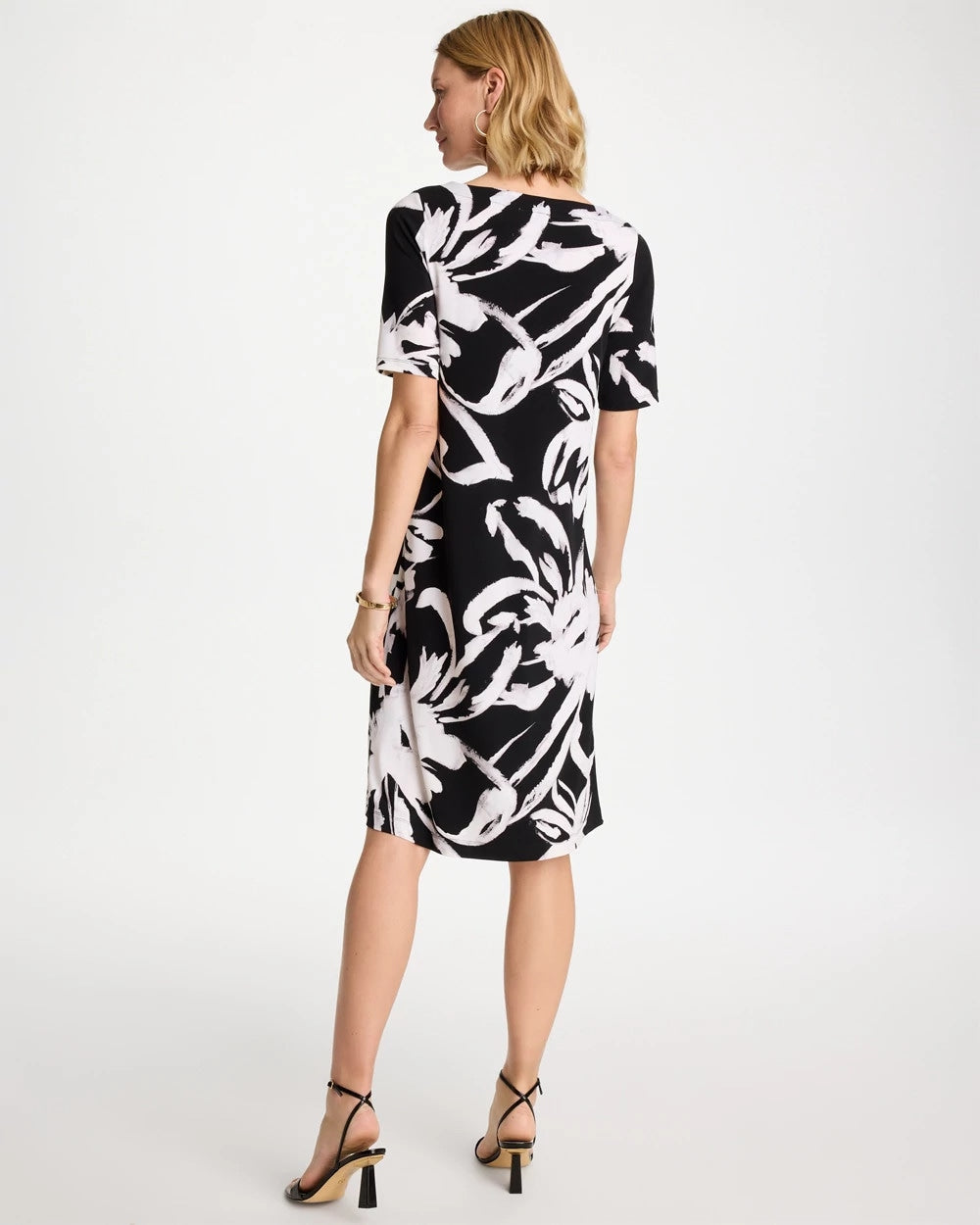 Chico's Travelers™ Knit New Bloom Day Dress Black/White