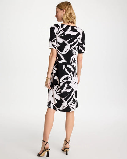 Chico's Travelers™ Knit New Bloom Day Dress Black/White