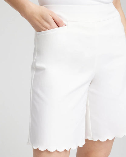 Chico's Brigitte™ Pull-On Scallop-Hem Shorts Alabaster