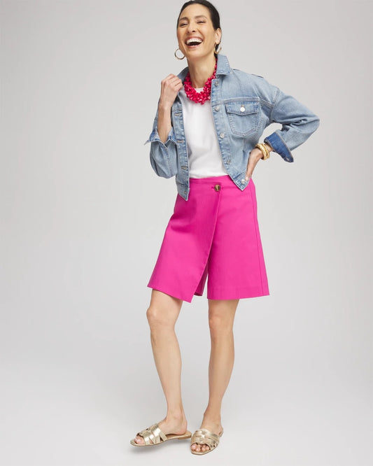 Chico's Brigitte™ Pull-On Asymmetrical Wrap Skort Crushed Berries