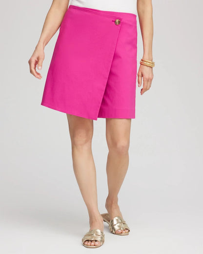 Chico's Brigitte™ Pull-On Asymmetrical Wrap Skort Crushed Berries