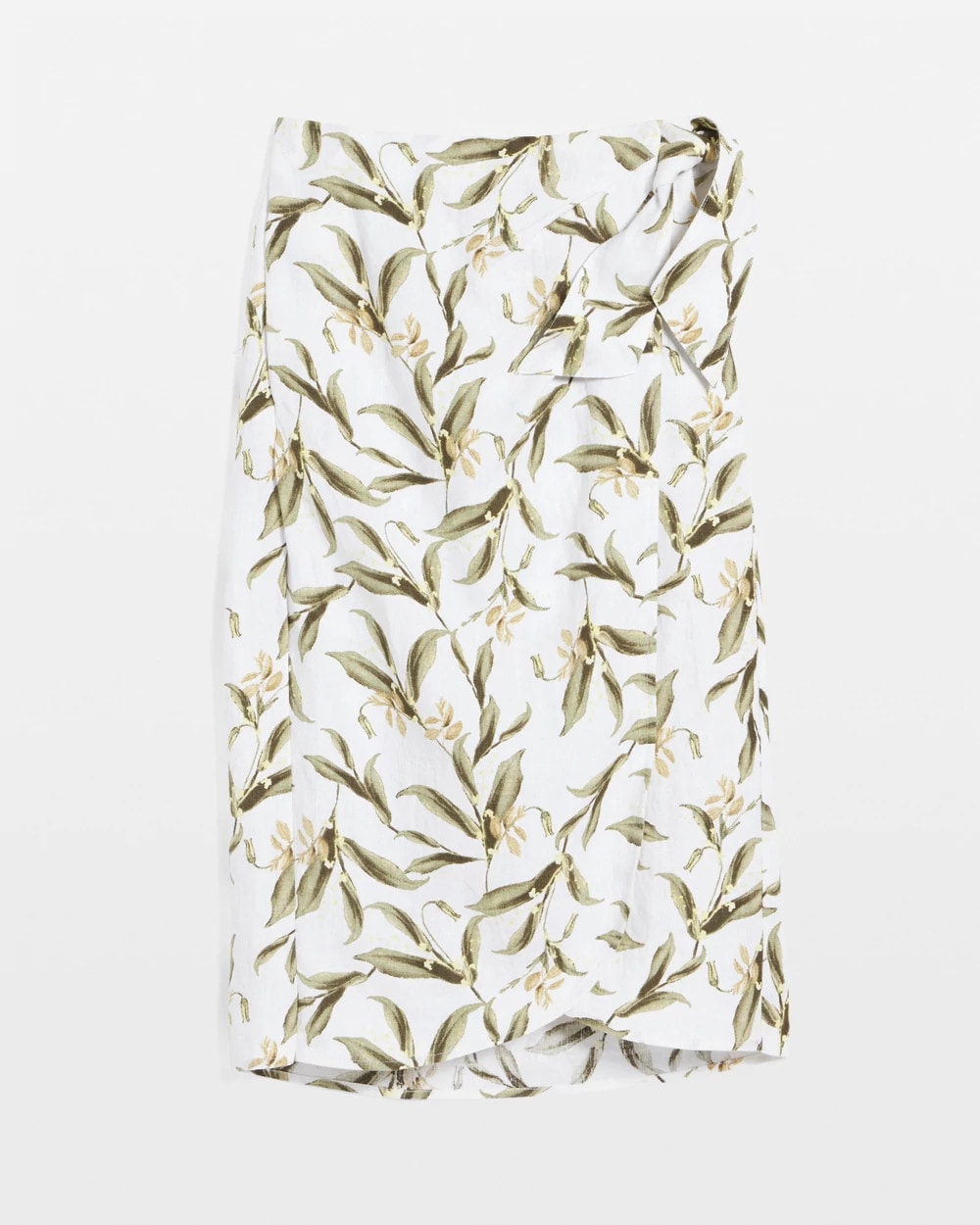 Chico's Linen Midi Wrap Skirt Alabaster