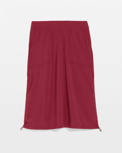 Chico's Zenergy® UPF Bungee-Hem Pull-On Skirt Russet Red