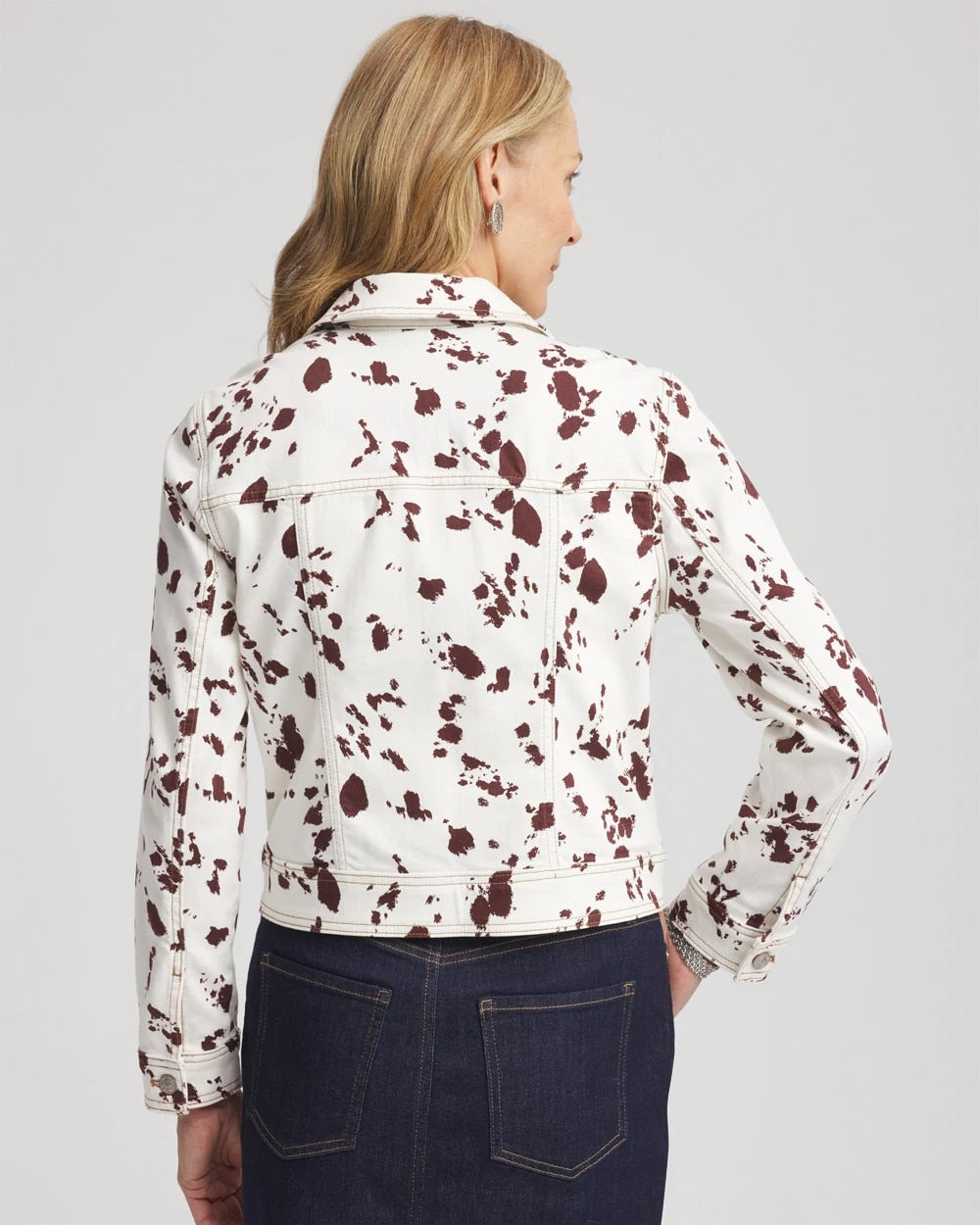 Chico's Pampas Pony Denim Jacket Ecru