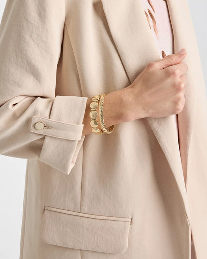 Chico's Boyfriend Crepe Blazer Pale Sand