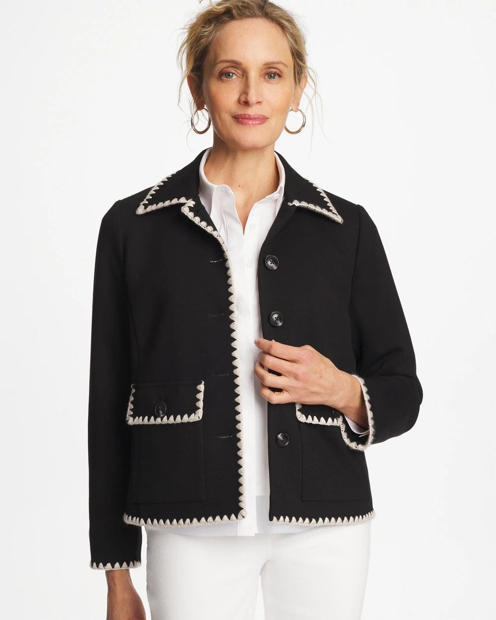 Chico's Knit Shacket Black