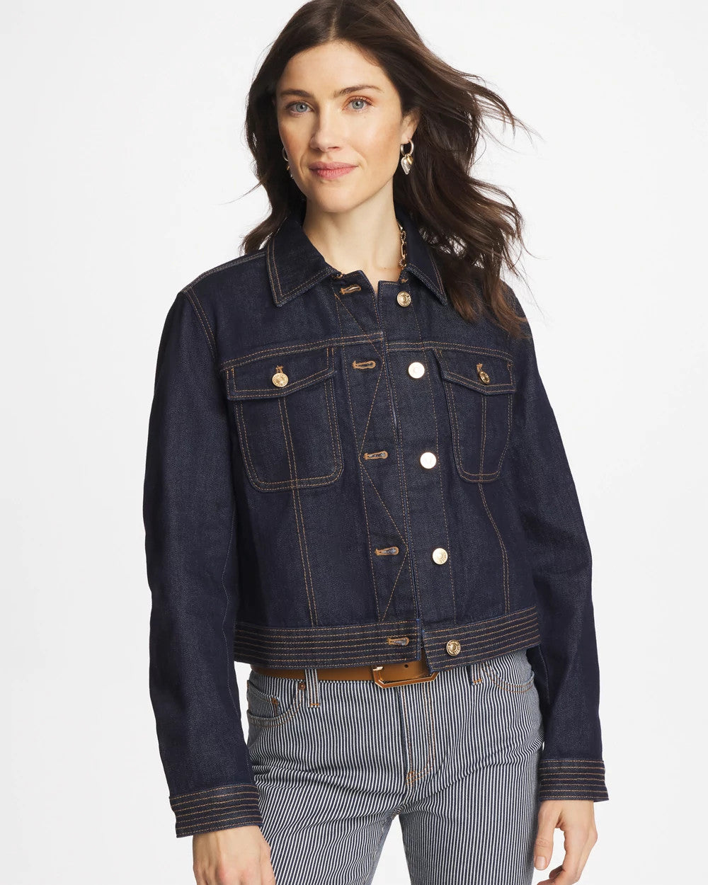 Chico's Denim Trucker Jacket Cedar Rinse