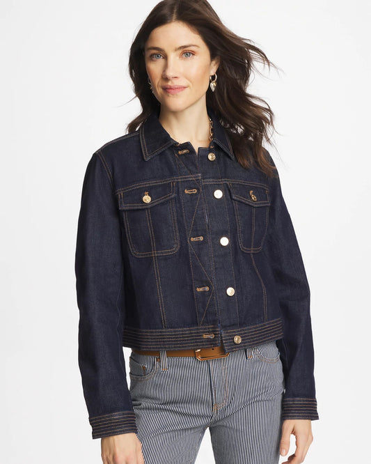 Chico's Denim Trucker Jacket Cedar Rinse