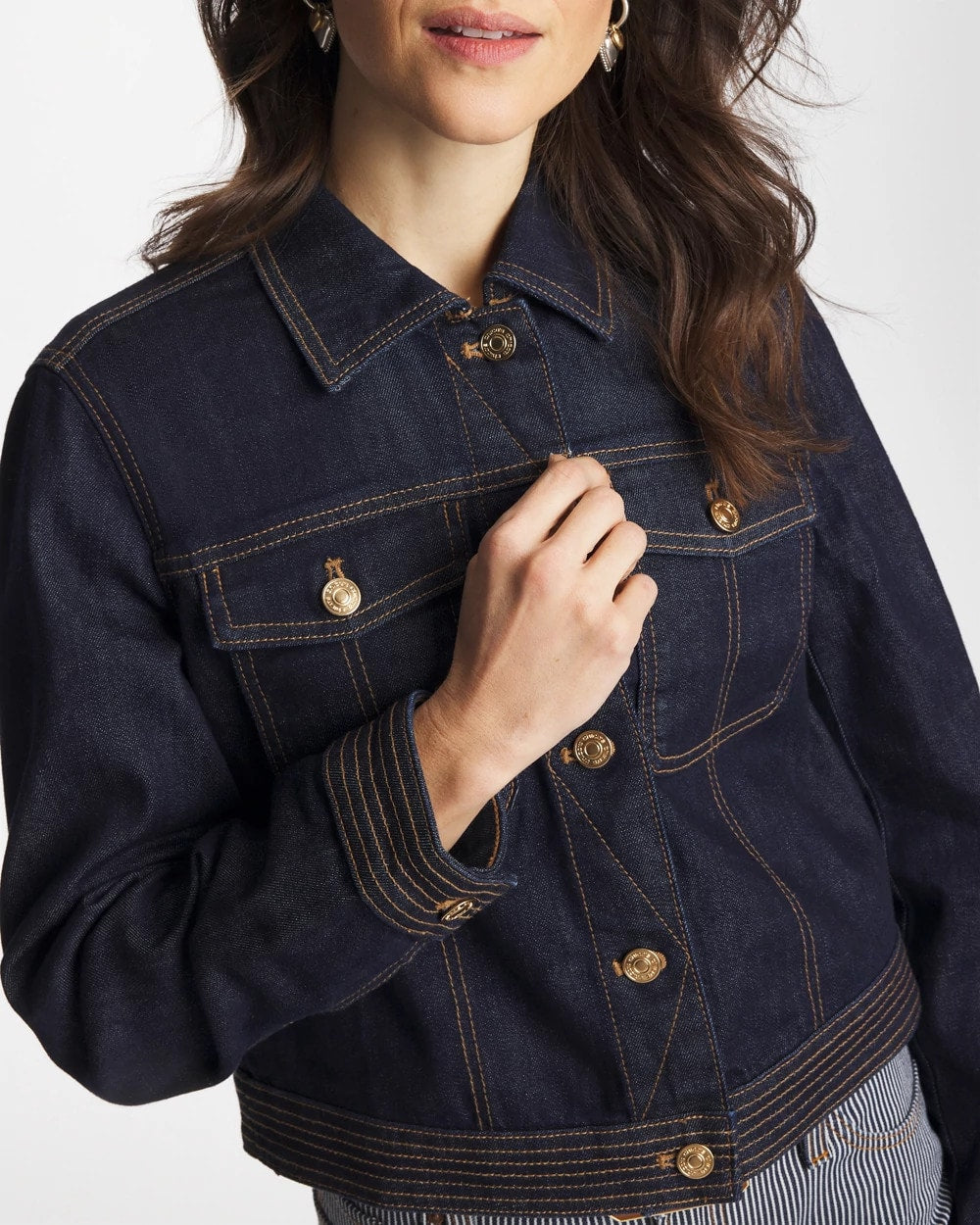 Chico's Denim Trucker Jacket Cedar Rinse