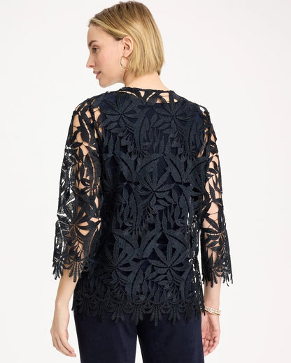 Chico's Travelers™ Galloon Lace Jacket Travelers India Ink