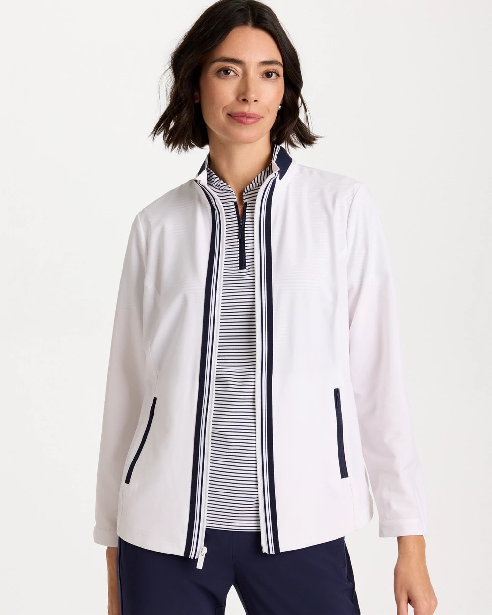Chico's Zenergy® UPF Colorblock Jacket Alabaster