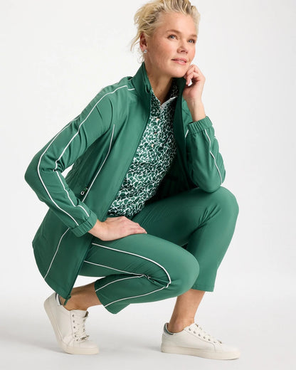 Chico's Zenergy® UPF Piping Anorak Jacket Water Lily Green
