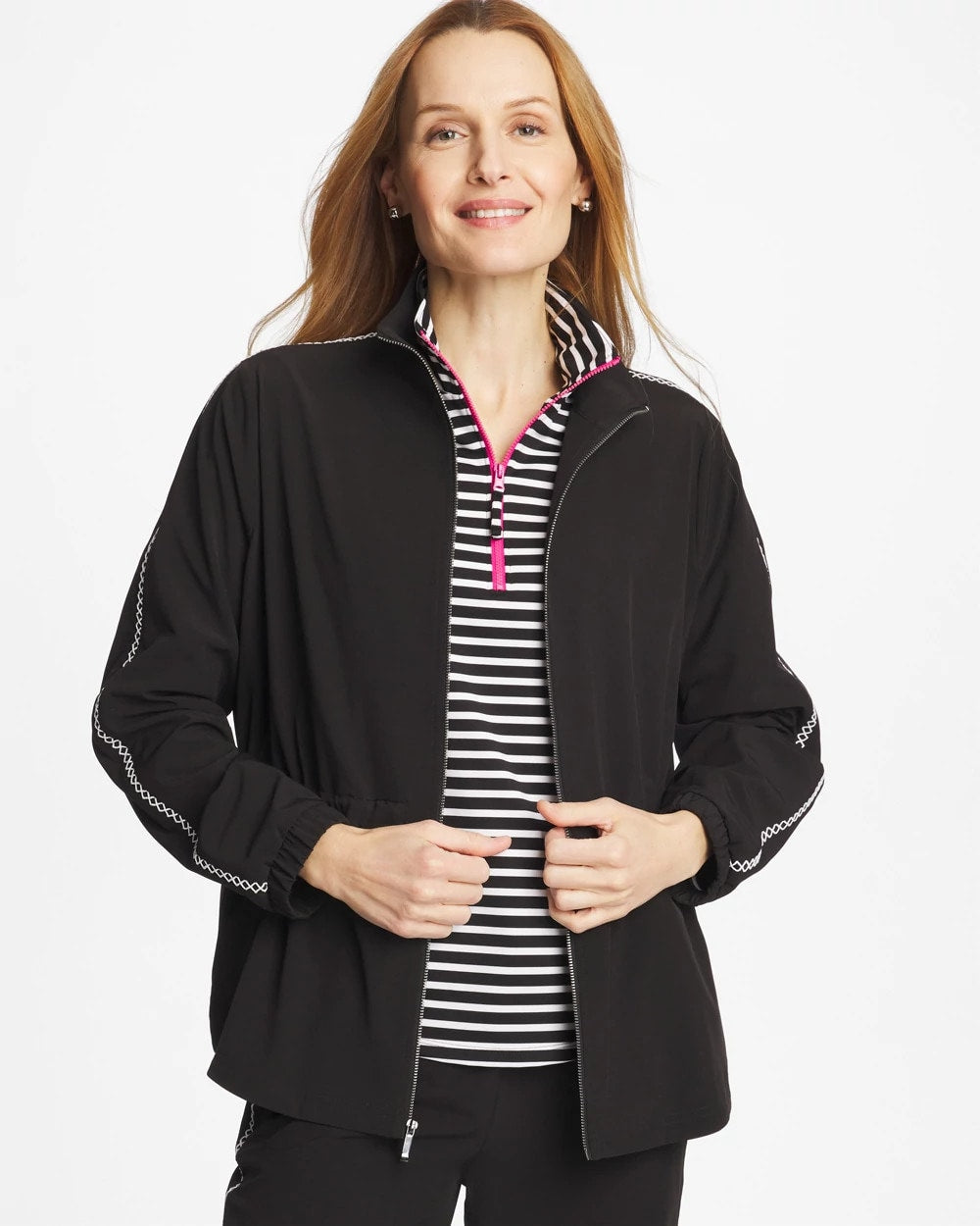 Chico's Zenergy® UPF Lattice-Trim Jacket Black