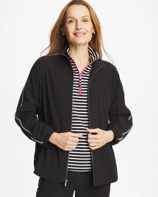 Chico's Zenergy® UPF Lattice-Trim Jacket Black