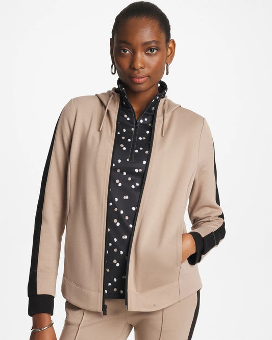Chico's Zenergy® Double-Knit Contrast Jacket Studio Taupe