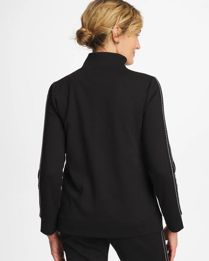 Chico's Zenergy® Double-Knit Pick Stitch Jacket Black