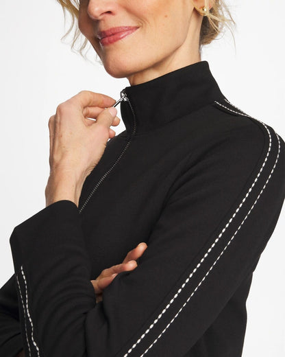 Chico's Zenergy® Double-Knit Pick Stitch Jacket Black