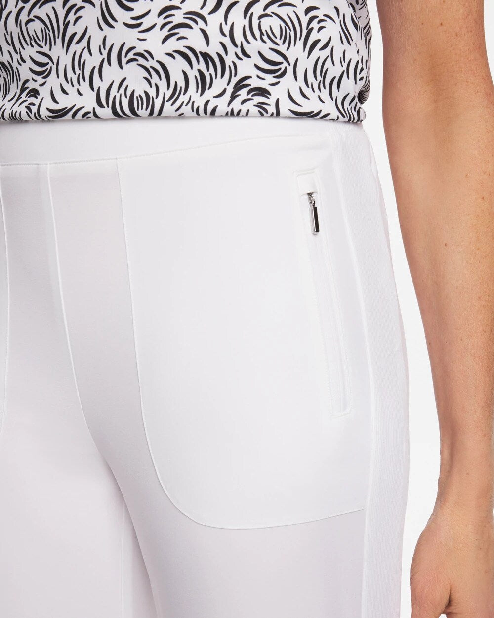 Chico's Zenergy® UPF Rib Mix Cropped Pants Alabaster