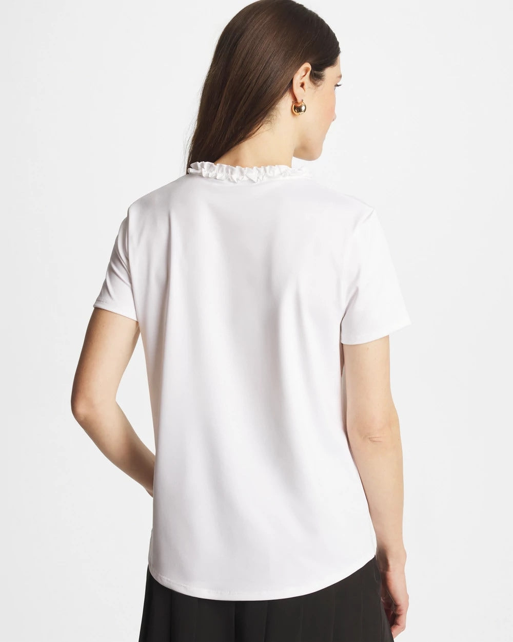 Chico's Zenergy® UPF Ruffle Polo Alabaster