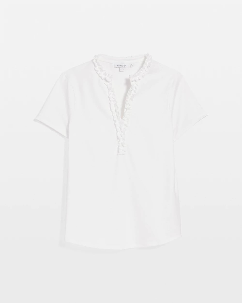 Chico's Zenergy® UPF Ruffle Polo Alabaster