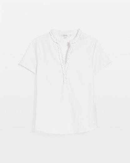 Chico's Zenergy® UPF Ruffle Polo Alabaster
