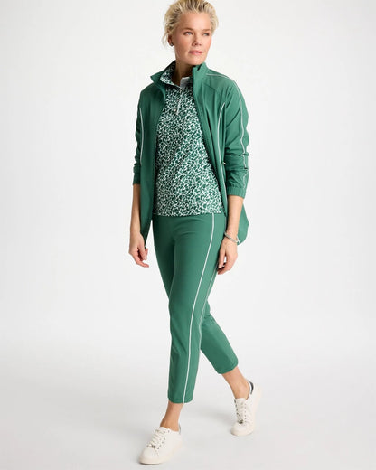 Chico's Zenergy® UPF Paint Snap Mockneck Water Lily Green