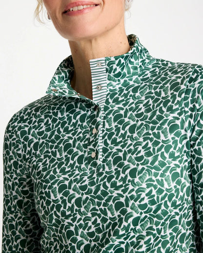 Chico's Zenergy® UPF Paint Snap Mockneck Water Lily Green