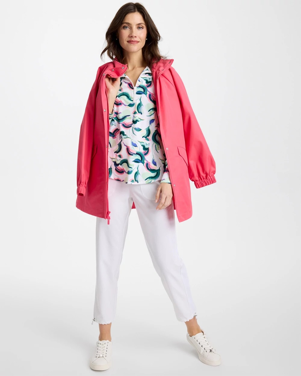 Chico's Zenergy® UPF Blooms Mock Zip Polo Blossom