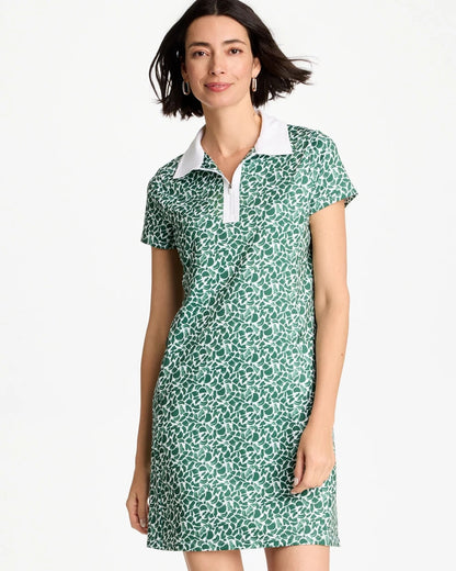 Chico's Zenergy® UPF Paint Contrast Dress Water Lily Green