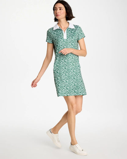 Chico's Zenergy® UPF Paint Contrast Dress Water Lily Green