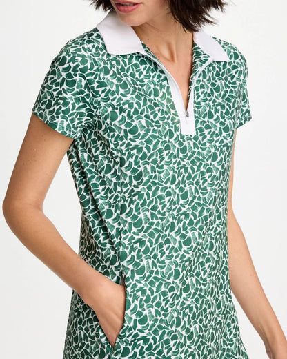 Chico's Zenergy® UPF Paint Contrast Dress Water Lily Green