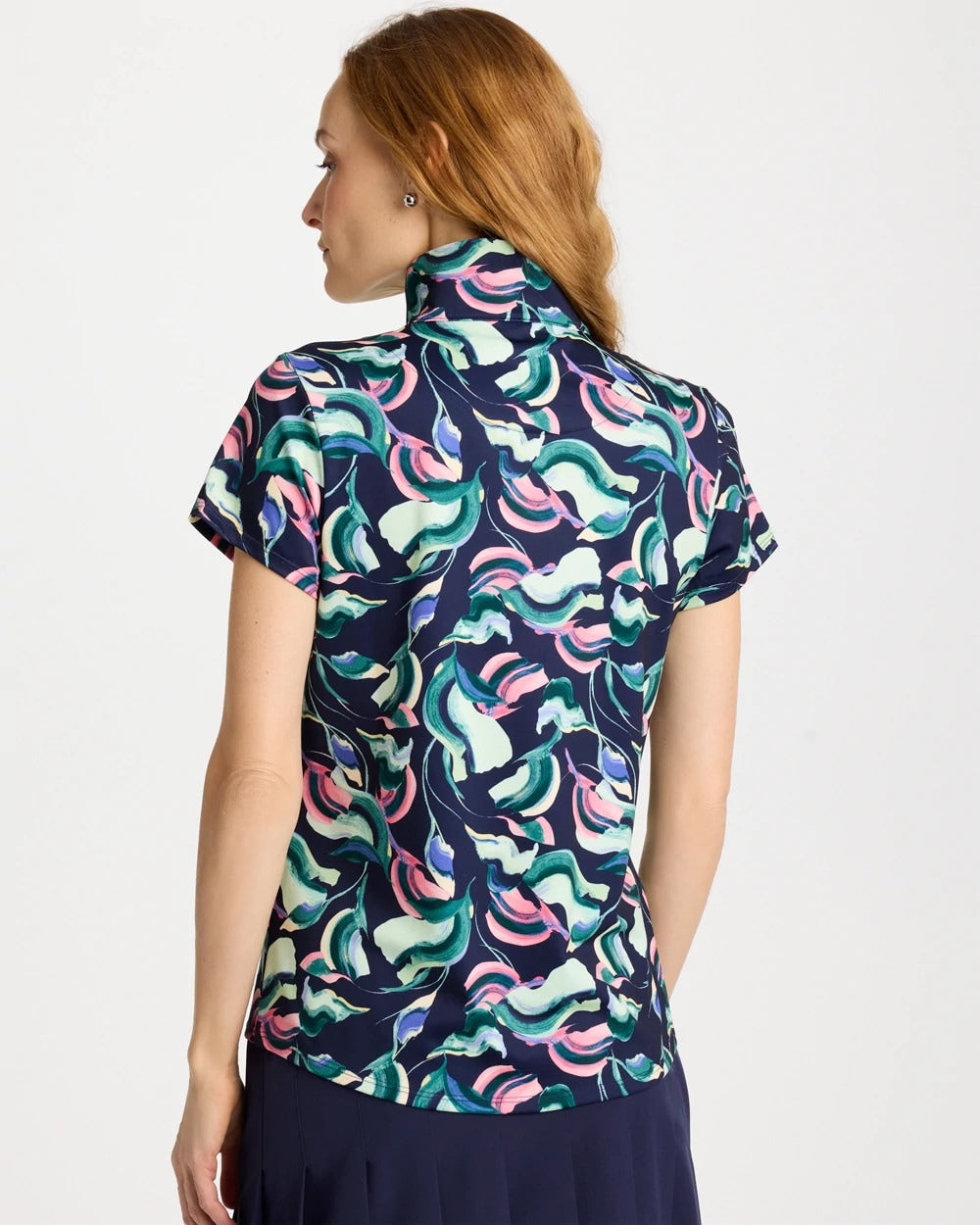 Chico's Zenergy® UPF Blooms Half Zip Polo Blossom