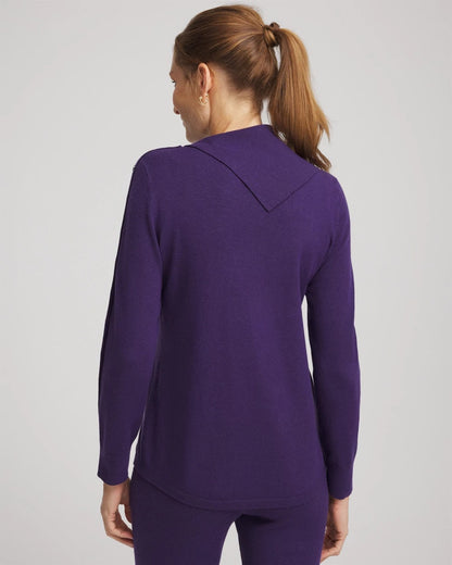 Chico's Zenergy® Luxe Envelope Neck Sweater Purple Elixir