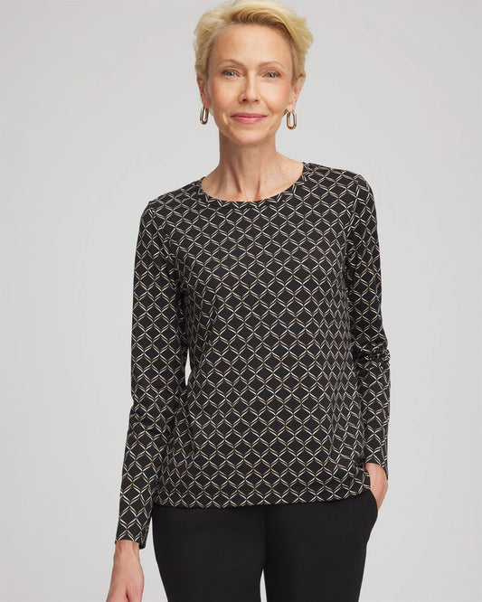 Chico's Zenergy® Weave Top Black