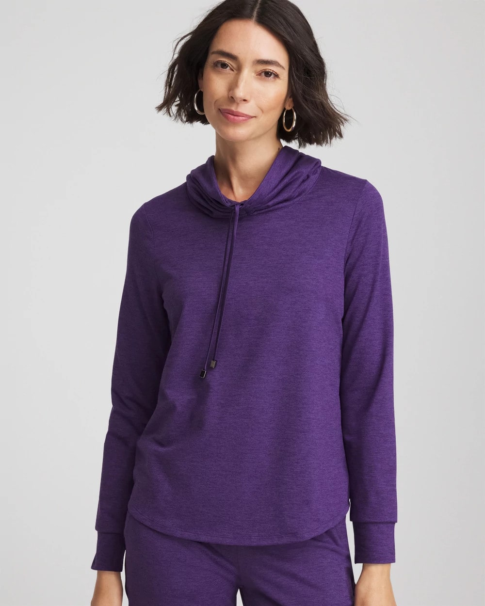 Chico's Zenergy® Cloud Cowlneck Top Purple Elixir