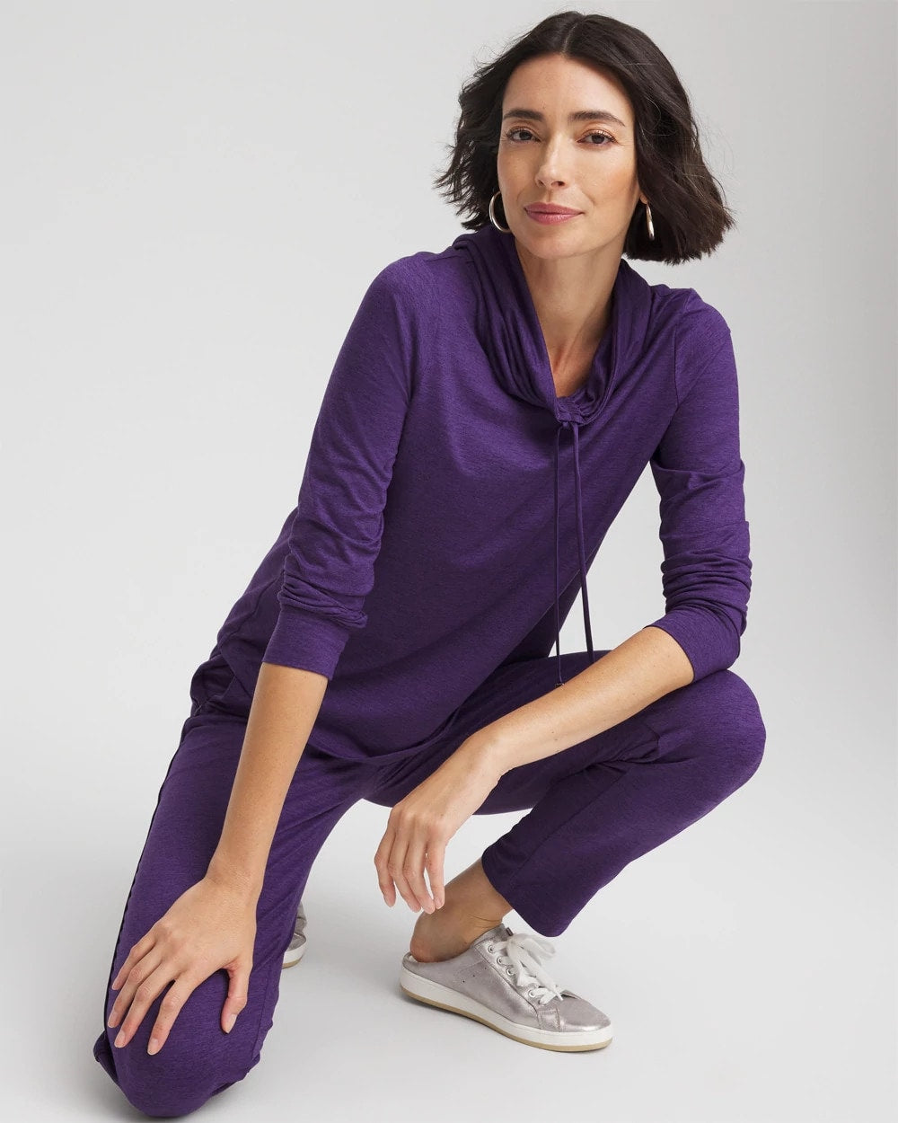 Chico's Zenergy® Cloud Cowlneck Top Purple Elixir