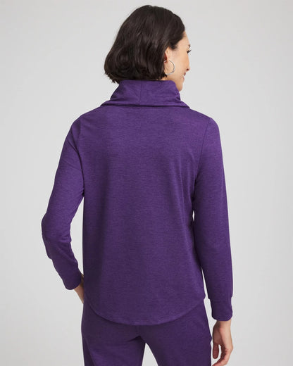 Chico's Zenergy® Cloud Cowlneck Top Purple Elixir