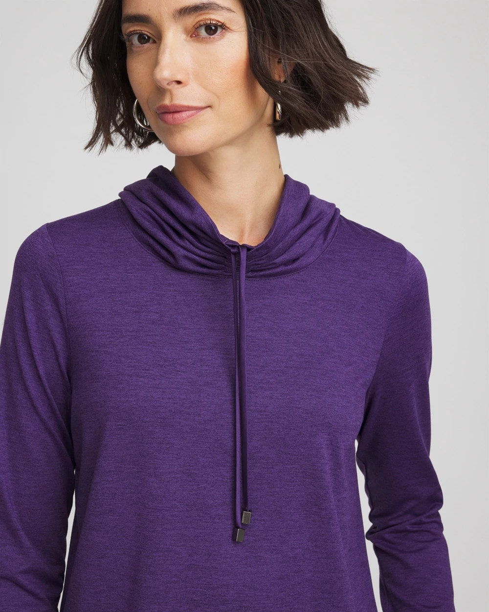 Chico's Zenergy® Cloud Cowlneck Top Purple Elixir