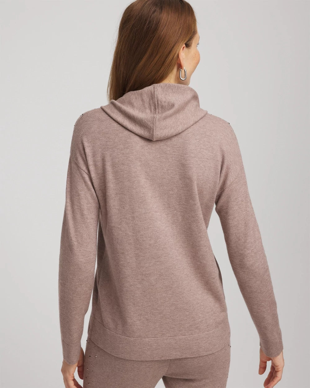 Chico's Zenergy® Luxe Rhinestone Sweater Taupe Heather